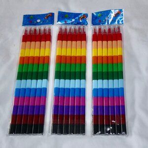 3 PACKS OF BRAND NEW STACKING CRAYONS FROM CHINA - 6 IN EACH - 18 TOTAL B